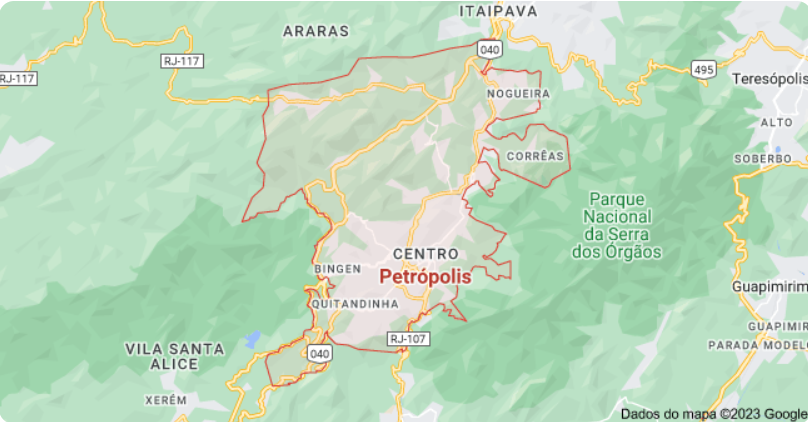 mapa de petrópolis